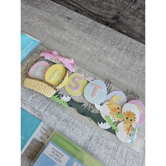 Sticker Lot Easter Basket Bunny Eggs Spring Scrapbooking 3D Stickers RARE #56 - Picture 10 of 10